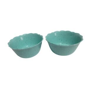 Pioneer Woman Juliette 6.5" Melamine Turquoise Speckled Cereal Bowls Set of 2